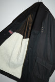 c70’s Danish vintage - iridescent black cotton shell coat with boa liner