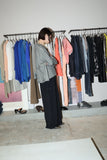 00-10's European label - linen wide silhouette jacket with huge back pockets