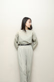 80s Giorgio Armani - cotton pullover shirt with lace-up neck detail