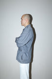 80s GIORGIO ARMANI - asymmetry front cotton gimick jacket