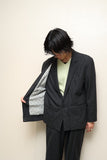 80's Italian label - wool gimmick layered-design single jacket