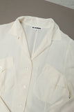 80-90s JIL SANDER- silk 2way neck blouse with diagonal flap pockets