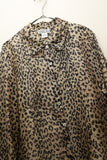 90-00's US label - animal pattern sheer silk shirt