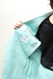 80s–90s Italian label - silk suit 2-pieces in Tiffany blue