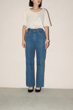 70-80's French label - semi-flare 5 pocket denim pants