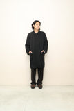 90's Allegri - cotton mixed wool 2-way neck balmacaan coat