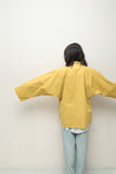 80's RAMOWEAR - cotton double breasted jacket in mustard yellow