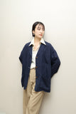 80s Max Mara - linen jacket in navy