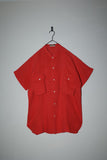 80s OAKS by Gianfranco Ferré - cotton constructive shirt in tomato red
