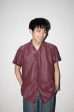 burgundy nylon sheer short sleeve shirts