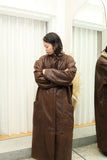 c90's German label - shearling maxi coat