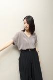 80's European label - silk v-neck blouse