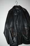 80-90's European label - leather hip-length jacket