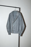 80-90's Finish label - gray leather blouson