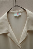 80's European label - silk open collar shirt with pockets
