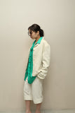 c90s MARIELLA BURANI - rayon flower pattern cropped tailored jacket