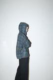 80s–90s European label - cotton plaid zip-up jacket