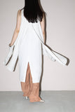 c80’s minor label - linen layered design sleeveless dress