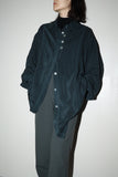 c80's European label - rayon oversized shirt with loop button detail
