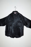 80's acetate satin wide body shirt