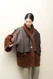 80’s Anne Marie Beretta - docked leather cape, fuzzy alpaca hip-length coat