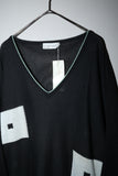 80s Gianni Versace - cotton abstract pattern v-neck knit