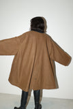 c80’s OAKS by GIANFRANCO FERRE - wool extra wide buttonless coat