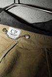 80's C.P.COMPANY - cotton leather collar coat