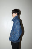 80-90's MARLBORO - denim graphical cutting padded blouson