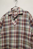 c70's cotton plaid pullover shirt