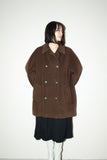 80's MARELLA - angora mixed wool middle coat in brown