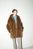 80-90's Italian label - faux-fur hooded coat