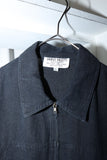 c90's Scandinavian label - silk/linen/cotton zip-accent shirt-jacket
