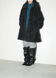 c90's European label - shaggy faux-fur wide silhouette coat