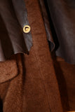 80’s Anne Marie Beretta - docked leather cape, fuzzy alpaca hip-length coat