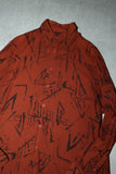 90's Europan label - abstract pattern rayon shirt