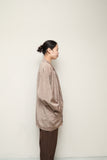 80's French label - nep fabric oversizd jacket in dusty pink