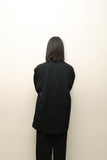 80's Italian label - wool oversized relaxed jacket