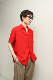 c60’s French vintage -  rayon shirt in red