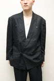 80's CLAUDE MONTANA - linen double breasted front loop button jacket