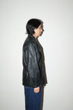 80-90's European label - leather hip-length jacket
