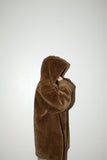 80-90's Italian label - faux-fur hooded coat