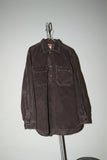80-90's DIESEL - corduroy half-zip work shirt in brown