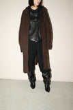 80's European label - mohair knit coat in chocolate