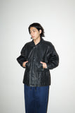 80-90's European label - leather hip-length jacket