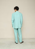 80s–90s Italian label - silk suit 2-pieces in Tiffany blue