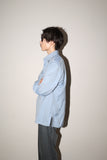 00-10's GUCCI (by TOM FORD?) - cotton side slit dress shirt / blue