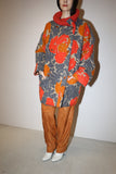 80’s A.M. MEDIANE by ANNE MARIE BERETTA abstract painting pattern wool double breasted half coat