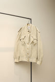 80's European label - cotton/linen military essence jacket