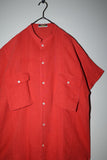 80s OAKS by Gianfranco Ferré - cotton constructive shirt in tomato red